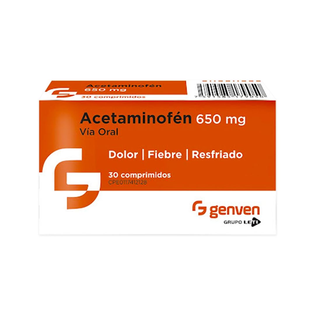 Acetaminofen 650mg 30tabletas Leti