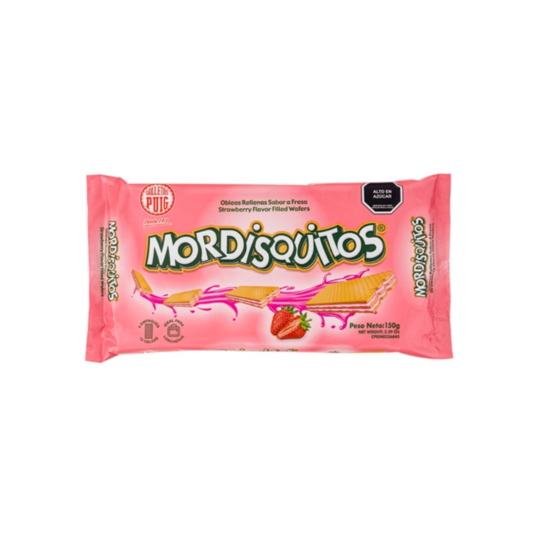 Obleas De Fresa Mordisquitos 150 Gr