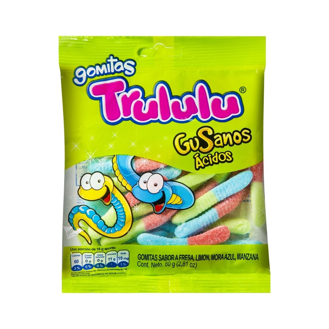 Gomitas Trululu Gusanos Ácidos 80 g