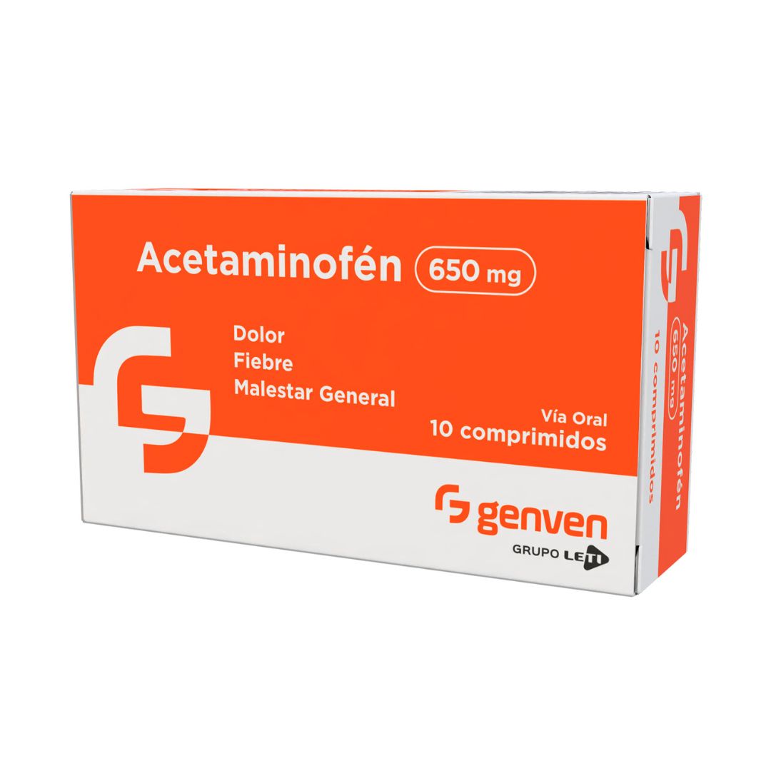 Acetaminofen 650mg 10tabletas Leti