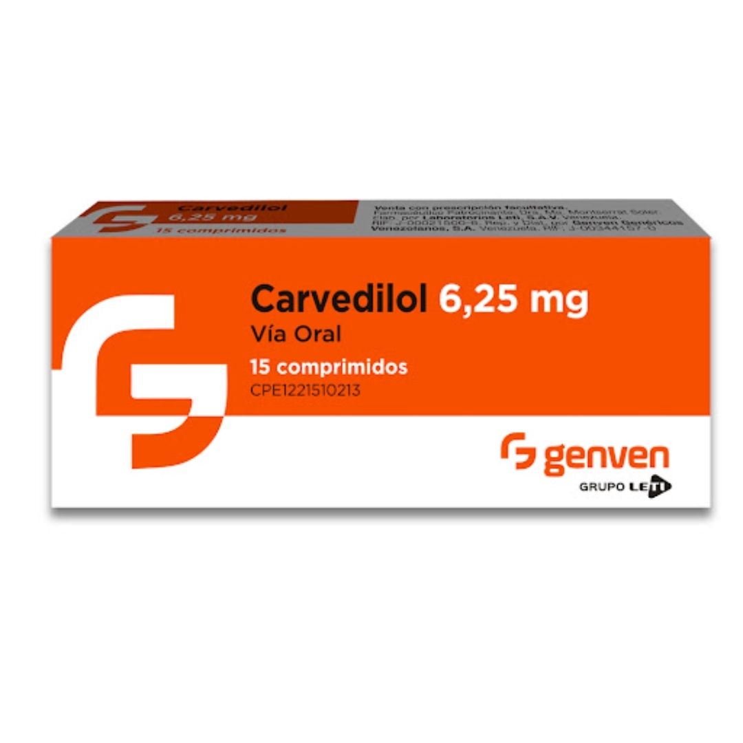 Carvedilol 6.25mg 15comprimidos Leti