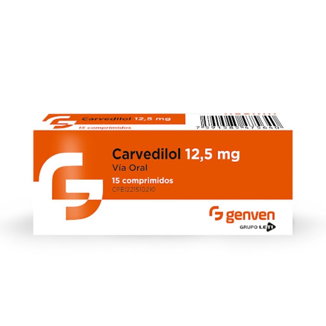 Carvedilol 12.5mg 15comprimidos Leti