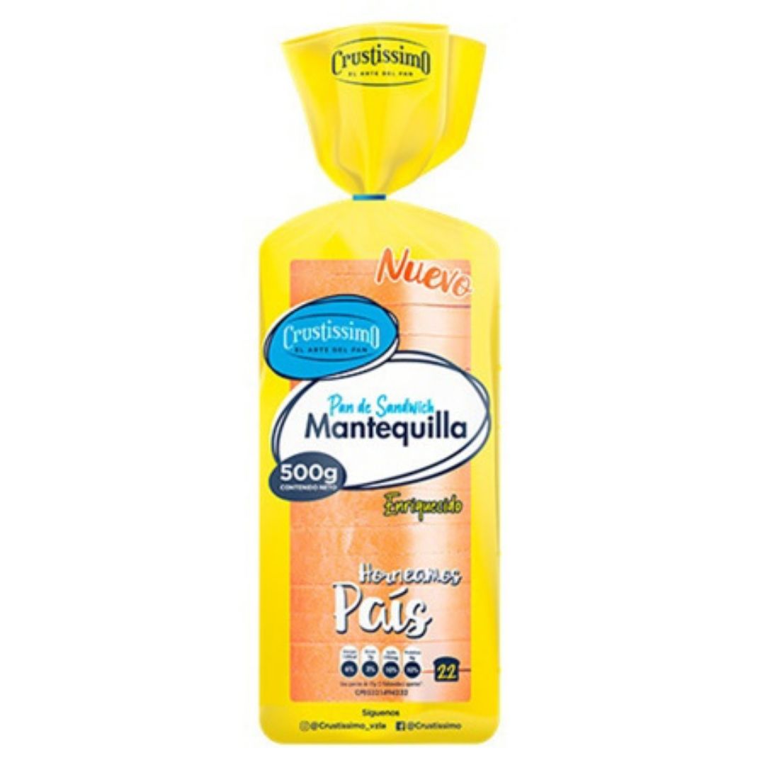 Pan De Sandwich Con Mantequilla Crustissimo 500 Gr