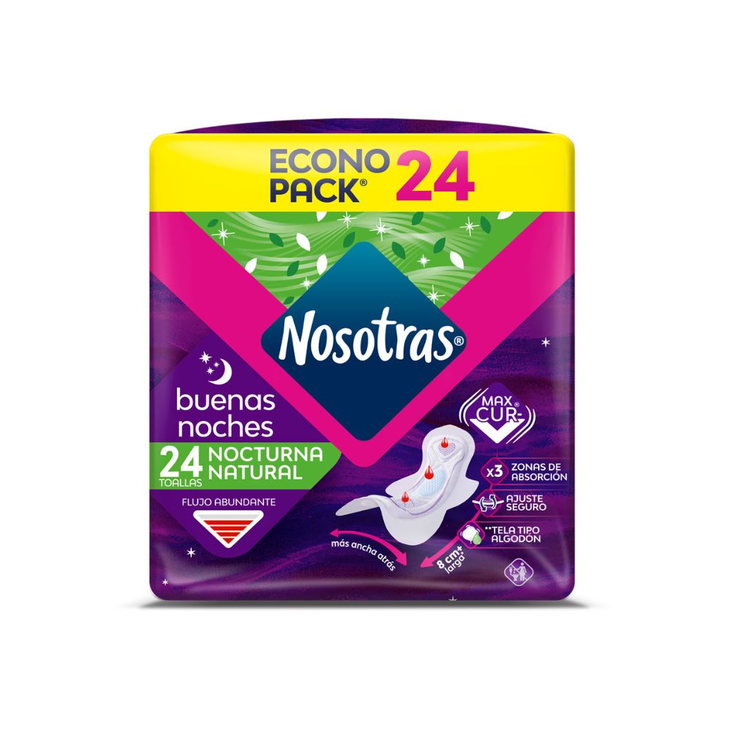 Toalla Sanitaria Nosotras Buenas Noches Tela 24 Und